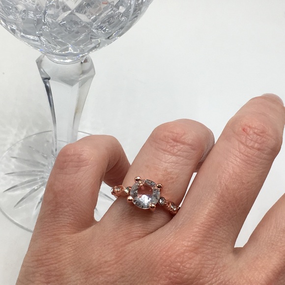 14k rose gold ring wedding diamond - Picture 8 of 8